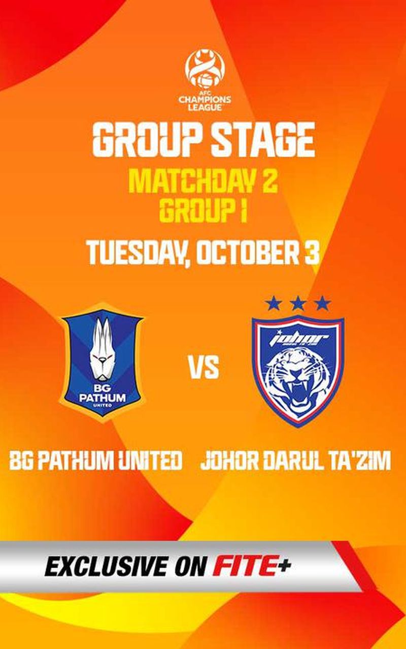 AFC CHAMPIONS LEAGUE, BG PATHUM FC vs JOHOR DARUL TAZIM FC, game PC