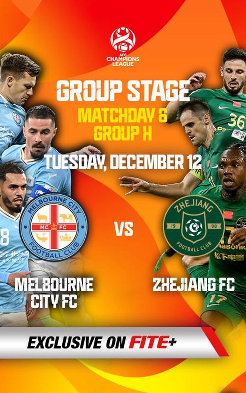 AFC Champions League: Assista ao vivo e de graça ao jogo Zhejiang x  Melbourne City